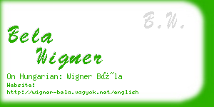 bela wigner business card
